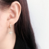 Anise Star Ear Clip Eardrop Pave cz S925 Silver Earrings