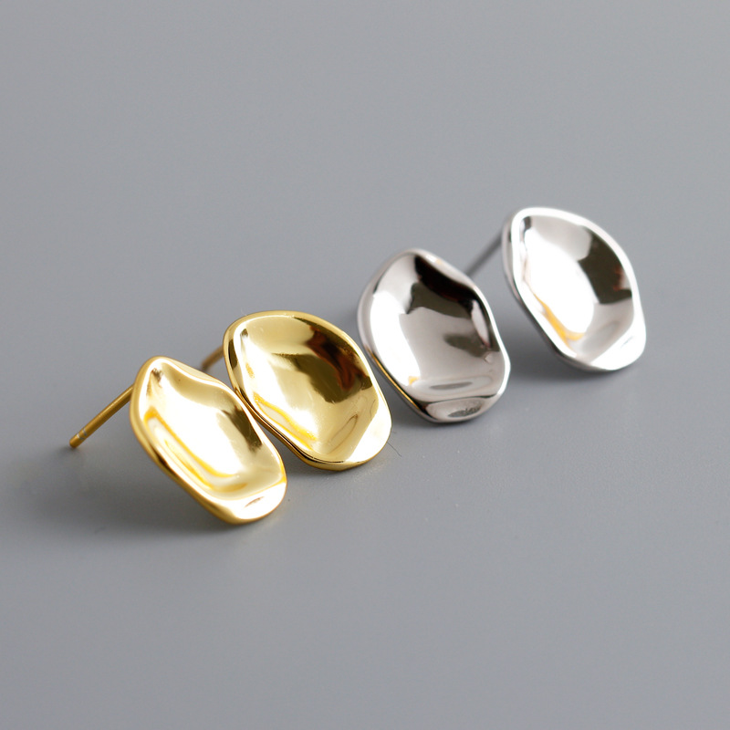 Irregular Concave And Convex Surface S925 Stud Earrings