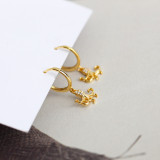 Octopus Ear Clip Pave cz S925 Silver Earrings