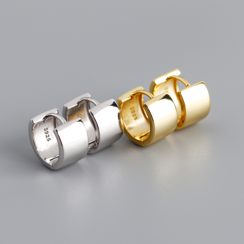 Width Smooth-faced Ear Clip S925 Earrings