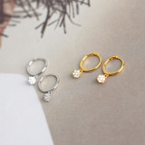 Ear Clip Pave White Stone S925 Silver Earrings