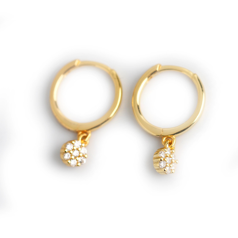 Ear Clip Pave White Stone S925 Silver Earrings