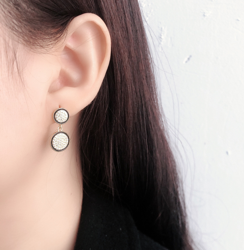Cicle Pave cz S925 Stud Earrings