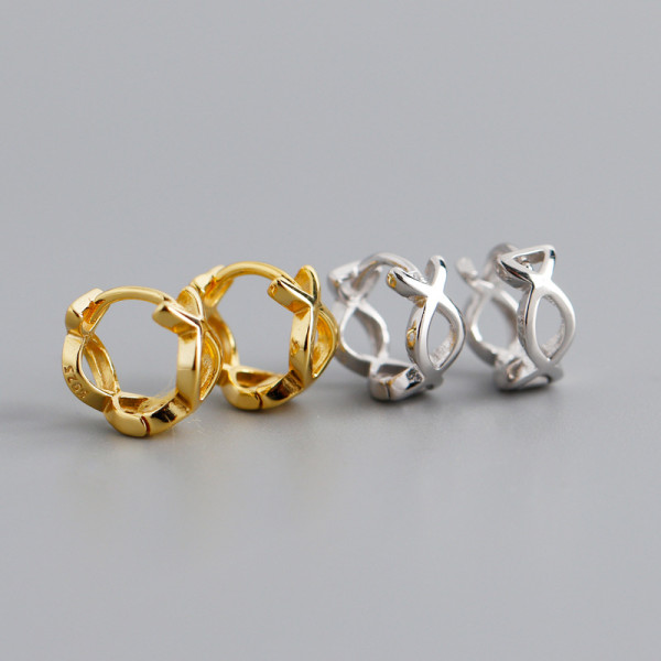 Digital8 Charm Smooth-faced Ear Clip S925 Earrings
