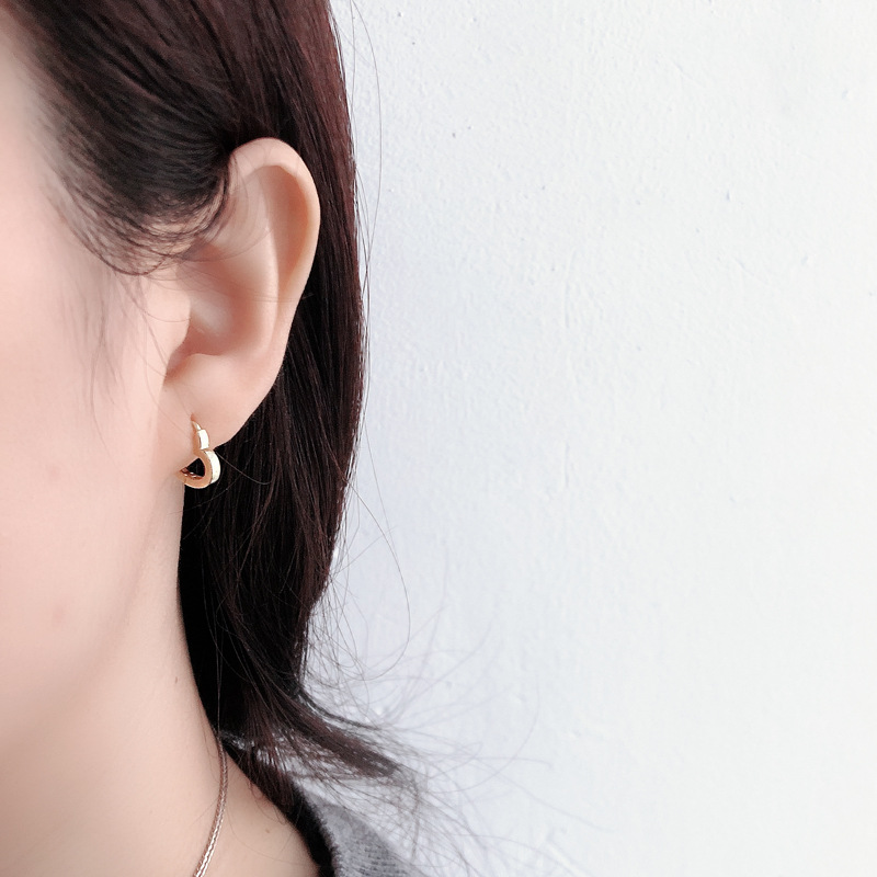 Heart Charm Ear Clip S925 Earrings