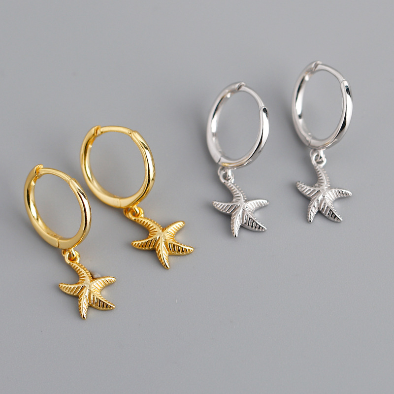 Starfish Charm Ear Clip S925 Silver Earrings