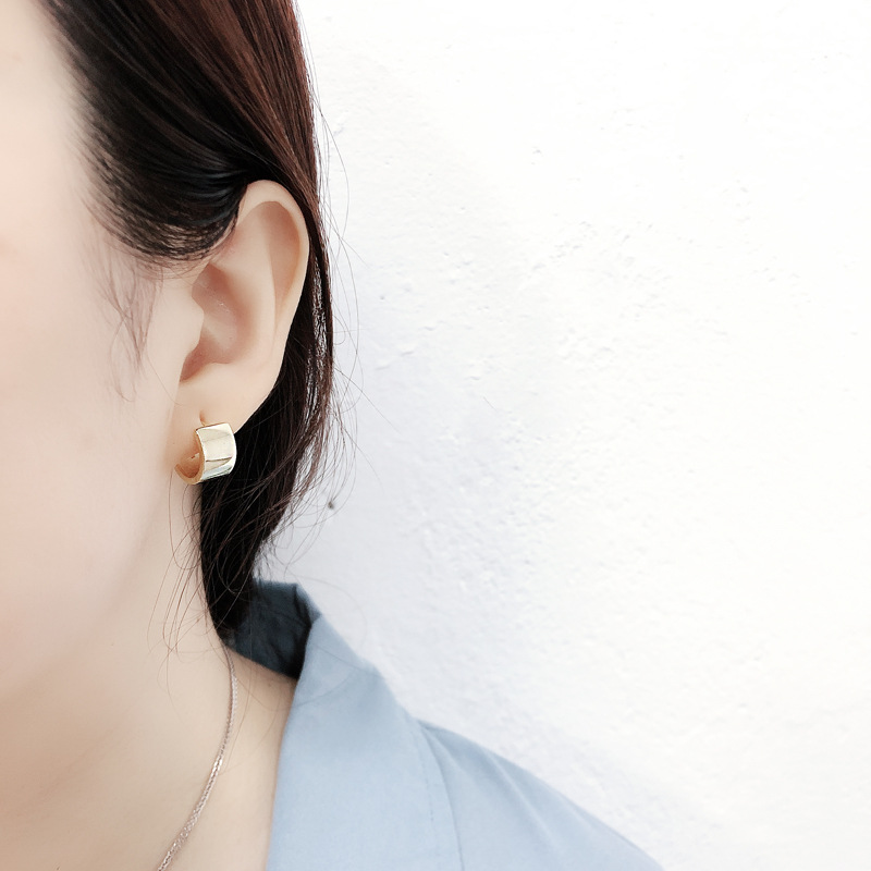 Width Smooth-faced Ear Clip S925 Earrings
