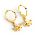 Octopus Ear Clip Pave cz S925 Silver Earrings