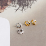 Digital8 Charm Ear Clip Pave White Stone S925 Earrings