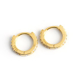 Circle Ear Clip Pave cz S925 Silver Earrings