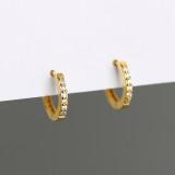 Circle Ear Clip Pave cz S925 Silver Earrings