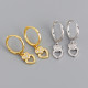 Heart Charm Ear Clip Pave cz S925 Silver Earrings