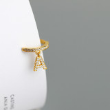 Letter A Ear Bones Clip Pave cz S925 Silver Earrings