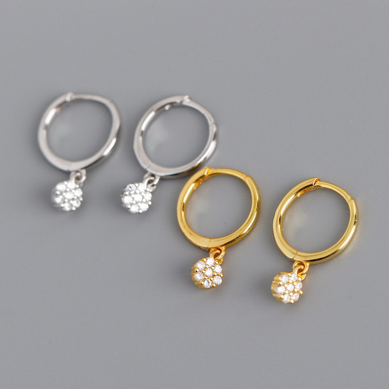 Ear Clip Pave White Stone S925 Silver Earrings