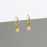 Ear Clip Pave White Stone S925 Silver Earrings