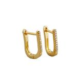 Bar-type Charm Pave White Stone Ear Clip S925 Silver Earrings