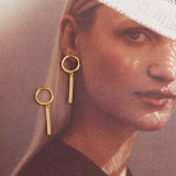 Bar Type Charm Pave cz Ear Clip S925 Earrings