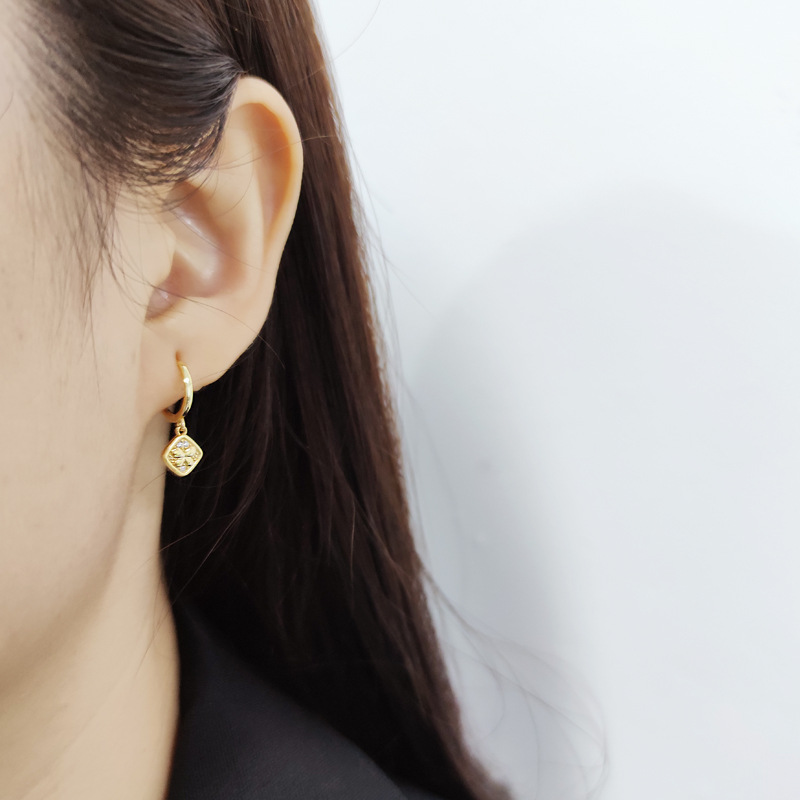 Butterfly Charm Ear Clip Pave cz S925 Earrings