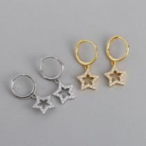 Star Charm Eardrop Ear Clip S925 Silver Earrings