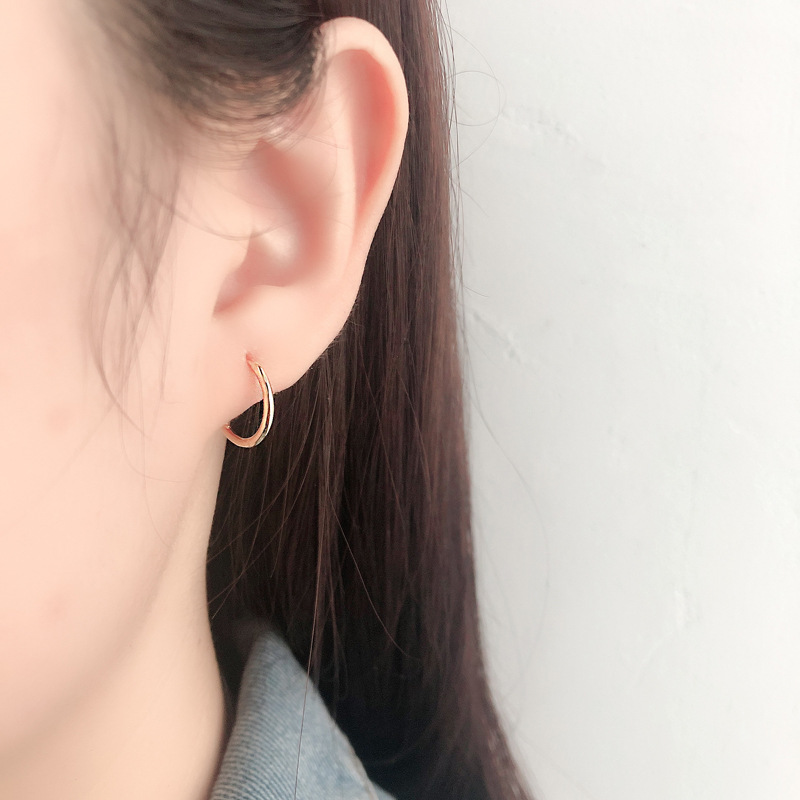 Simple Circle Smooth-faced Ear Clip S925 Silver Earrings