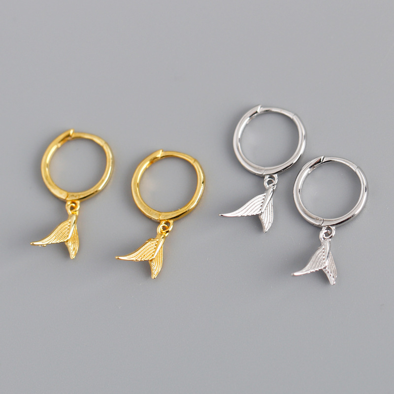 Mermaid Tail Smooth-facced Ear Clip S925 Earrings