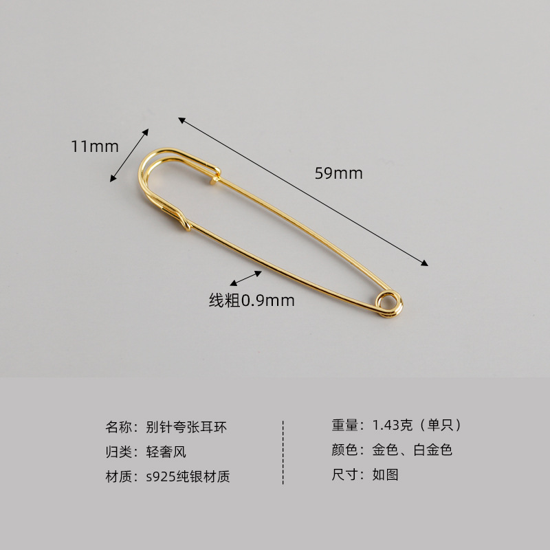 Hyperbole Pin Ear Clip S925 Silver Earrings