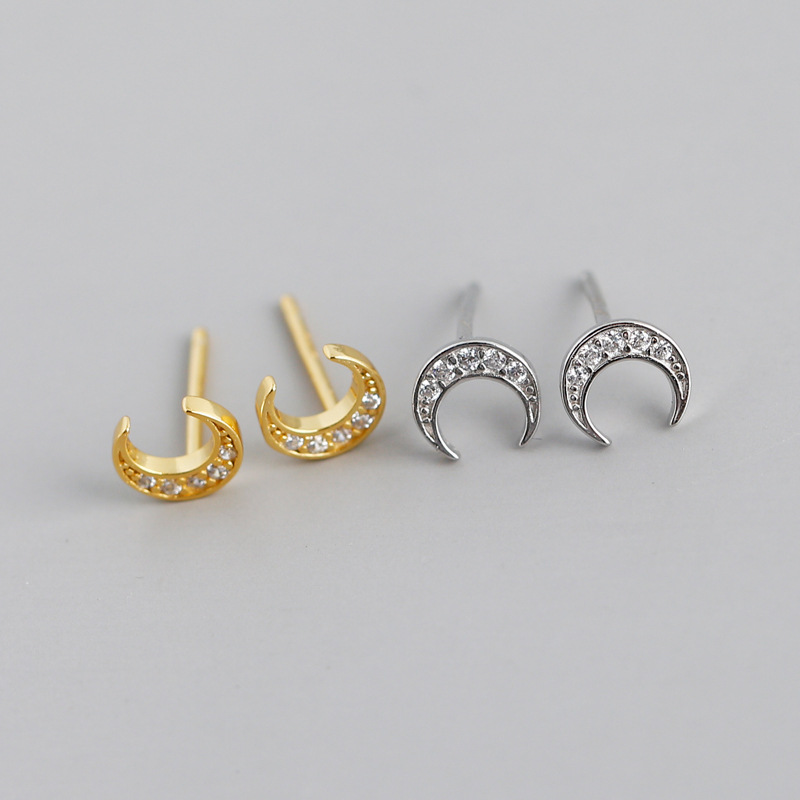 Moon Charm Ear Clip S925 Silver Earrings