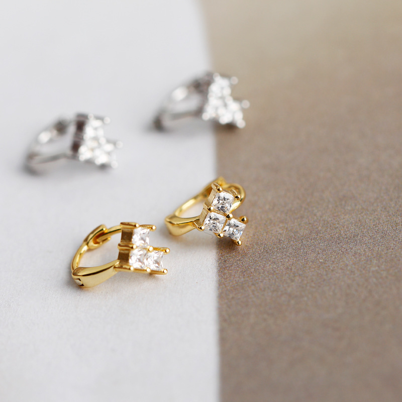 Quartet Drill Ear Clip S925 Earrings