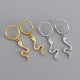 Snake Charm Ear Clip Pave cz S925 Stud Earrings