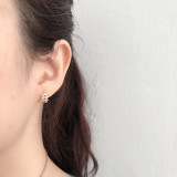 Crown 10mm Pave White Stone Ear Clip S925 Earrings