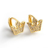 Crown  Pave White Stone Ear Clip S925 Earrings