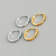 Simple Circle Pave Corlorful Stone Ear Clip S925 Silver Earrings