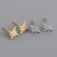 Anise Star Pave White Stone S925 Stud Earrings
