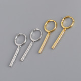 Bar Type Charm Pave cz Ear Clip S925 Earrings