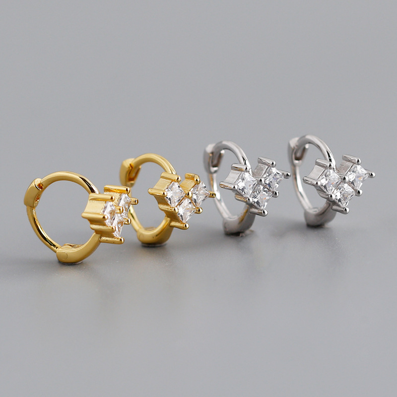Quartet Drill Ear Clip S925 Earrings
