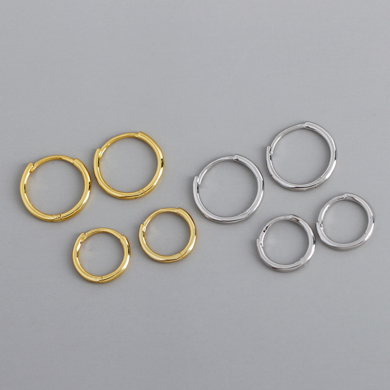 Simple Circle Smooth-faced Ear Clip S925 Silver Earrings
