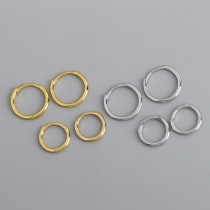 Simple Circle Smooth-faced Ear Clip S925 Silver Earrings