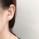Lightning Charm Pave White Stone S925 Silver Stud Earrings