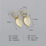 Leaf Charm Eardrop Ear Clip S925 Silver Earrings