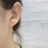 Star And Humanoid Charm Eardrop Ear Clip S925 Silver Earrings