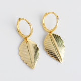 Leaf Charm Eardrop Ear Clip S925 Silver Earrings