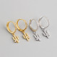 Cactus Charm Pave White Stone Eardrop Ear Clip S925 Silver Earrings