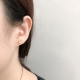 Star Charm Pave White Stone S925 Silver Stud Earrings