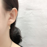 Cactus Charm Pave White Stone Eardrop Ear Clip S925 Silver Earrings