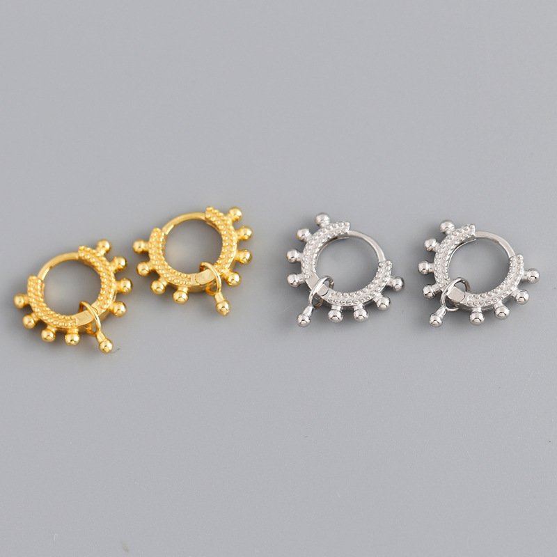 Small Ballpoint Ear Clip S925 Silver Earrings