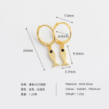 Fish Charm Ear Clip S925 Silver Earrings