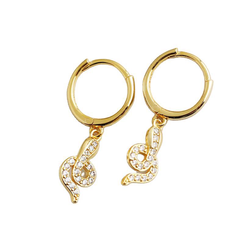 Snake Charm Pave cz Ear Clip S925 Silver Earrings