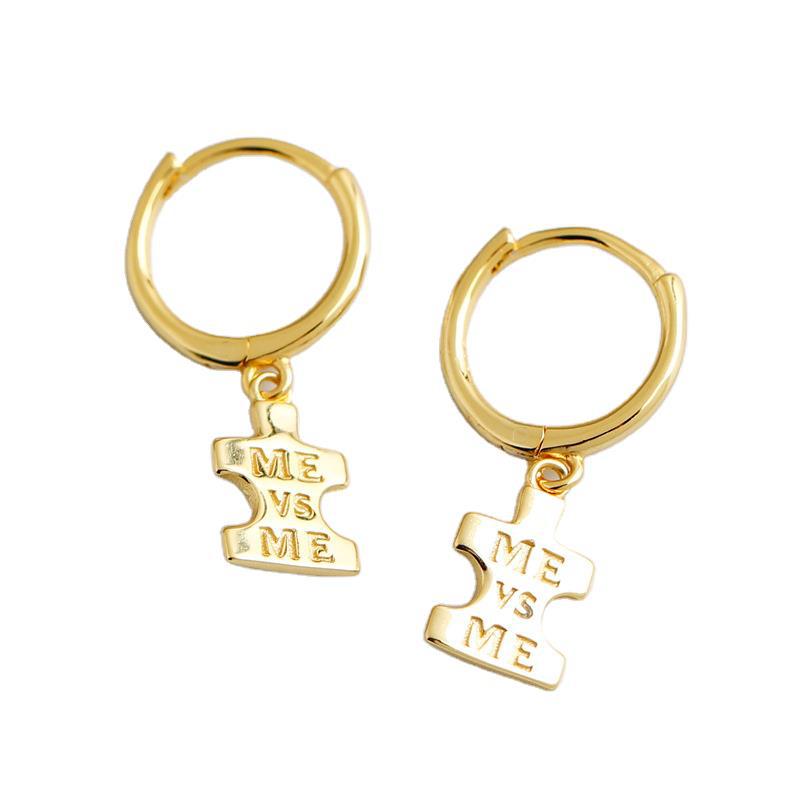 Letter ME Eardrop Ear Clip S925 Silver Earrings