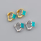 Blue Clover Charm  Ear Clip S925 Silver Earrings