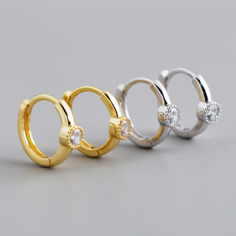 11mm Circle Pave cz Ear Clip S925 Silver Earrings